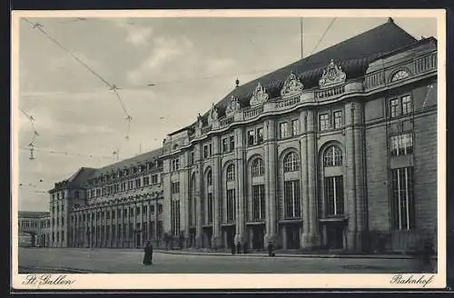 AK St. Gallen, Aussenansicht Bahnhof