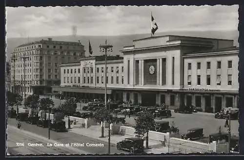 AK Genève, La Gare et l`Hotel Cornavin