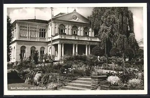 AK Bad Salzuflen, Leopoldbad mit Gartenanlagen