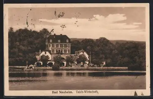 AK Bad Nauheim, Blick aufs Gasthaus Teich-Wirtschaft