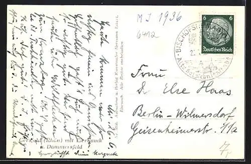 AK Gersfeld /Rhön, Ortsansicht mit Eierhauck u. Dammersfeld