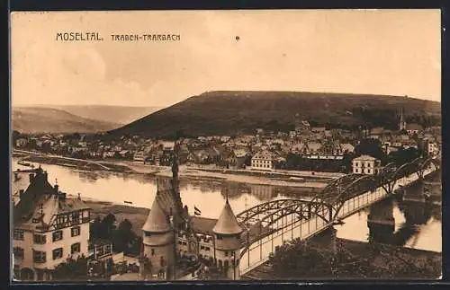 AK Traben-Trarbach /Moseltal, Teilansicht mit Brücke