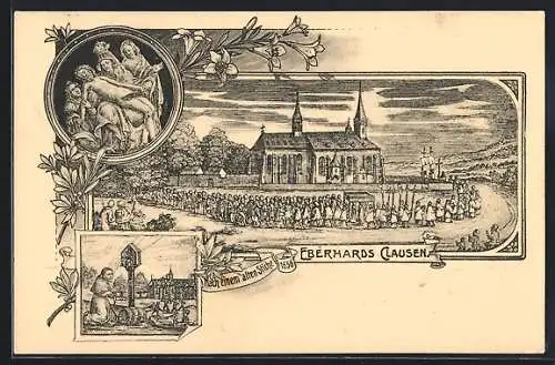 AK Eberhards Clausen, nach altem Stich v. 1656, Ansicht des Klosters