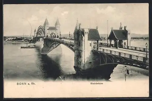 AK Bonn a. Rh., Blick über die Rheinbrücke