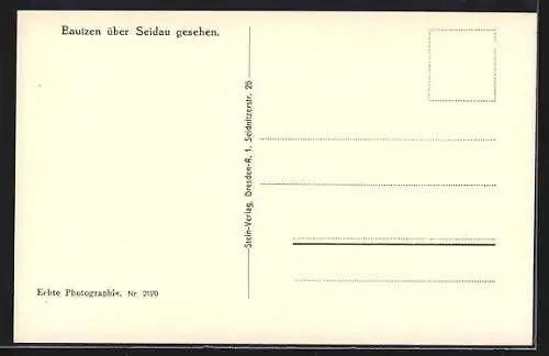 AK Bautzen, Ortsansicht über Seidau