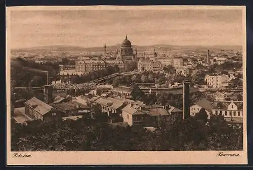 AK Potsdam, Panorama vom Brauhausberg aus