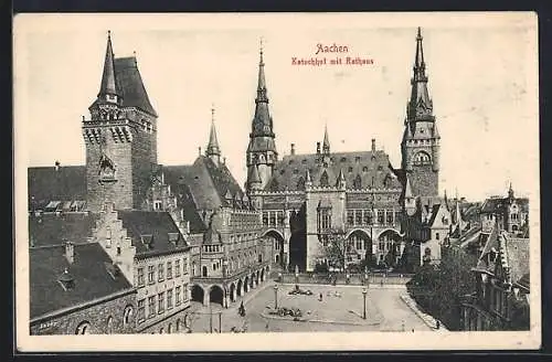 AK Aachen, Katschhof mit Rathaus