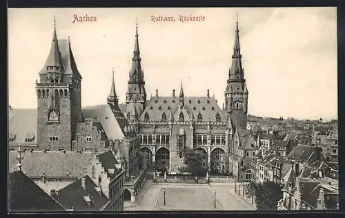 AK Aachen, Rückseite vom Rathaus