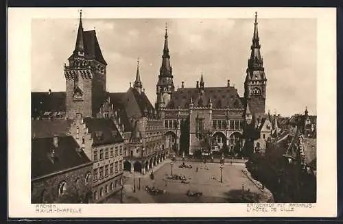 AK Aachen, Katschhof mit Rathaus