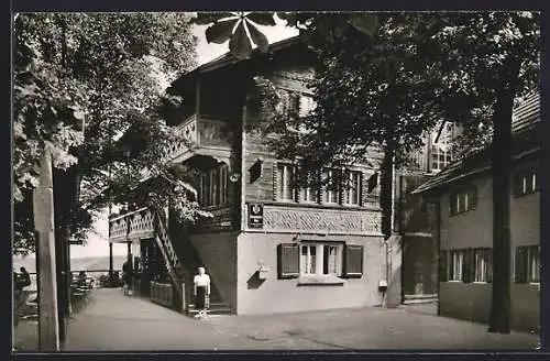 AK Trechtingshausen, Burg Rheinstein, Gasthaus Schweizerhaus