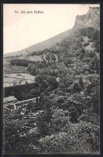 AK Sv. Jan pod Skálou, Ortsansicht am Berg