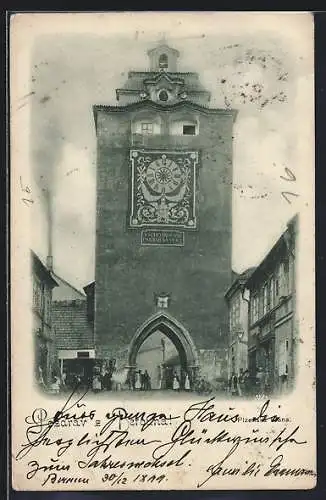 AK Beroun, Torturm mit Uhr