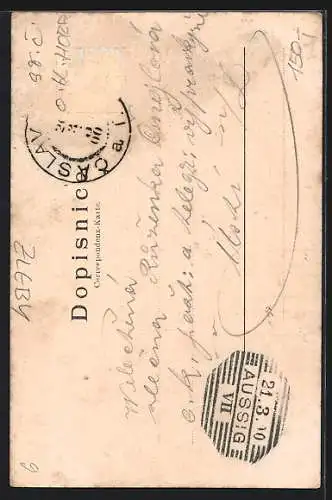 AK Zleby, Teilansicht mit Brücke