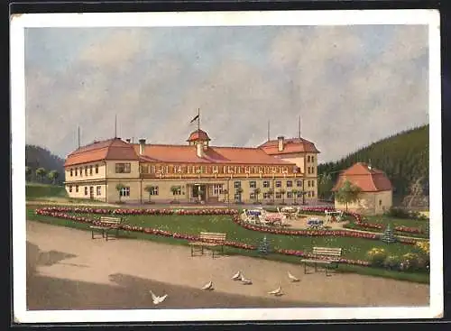 Künstler-AK Cech. Sternberg a. d. Sáz, Hotel Pension Cejkovice