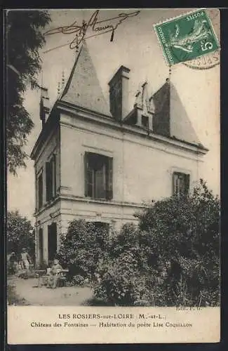 AK Les Rosiers-sur-Loire, Château des Fontaines, Habitation du poète Lise Coquillon