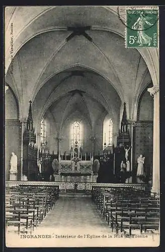 AK Ingrandes, Intérieur de l`Église de la Rue du Fresne