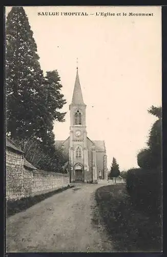 AK Saulgé-l`Hôpital, L`Église et le Monument