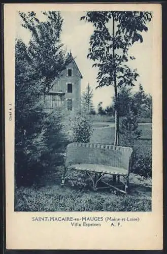 AK Saint-Macaire-en-Mauges, Villa Espetiven et jardin verdoyant