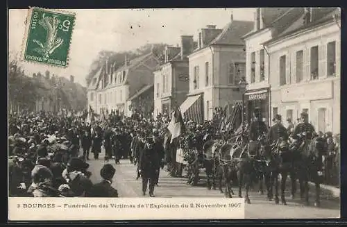 AK Bourges, Explosion 1907, Funerailles des Victimes