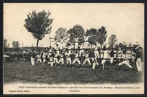 AK Rambervillers, XII. Concours annuel Gymnastique et sportif des Patronages de France 1914, Pyramides