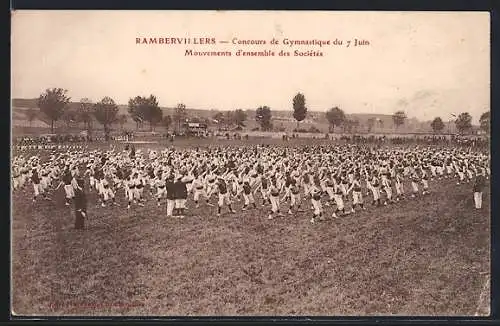 AK Rambervillers, Concours de Gymnastique du 7 Juin, Mouvements d`ensemble des Sociétés