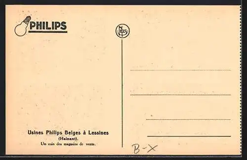 AK Lessines, Usines Philips Belges, Un coin des magasins de vente