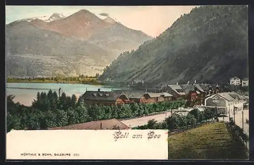 AK Zell am See, Teilansicht mit Bahnhof