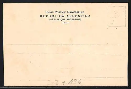 AK Rosario, Palacio de Justicia, Briefmarken und Wappen