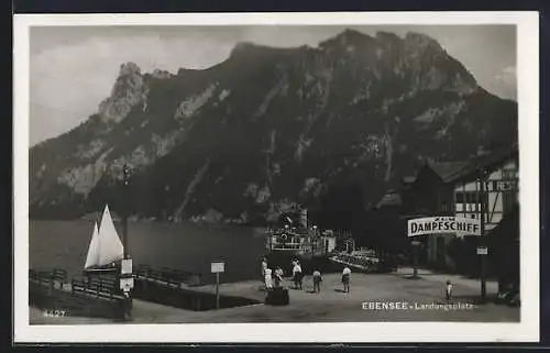 AK Ebensee, Restaurant zum Dampfschiff am Landungsplatz