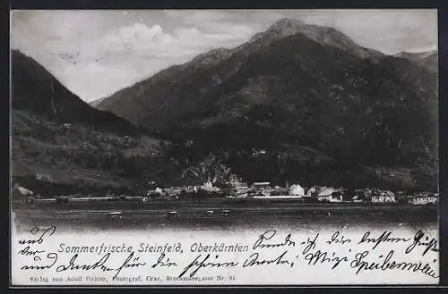 AK Steinfeld /Oberkärnten, Totalansicht am Bergfuss