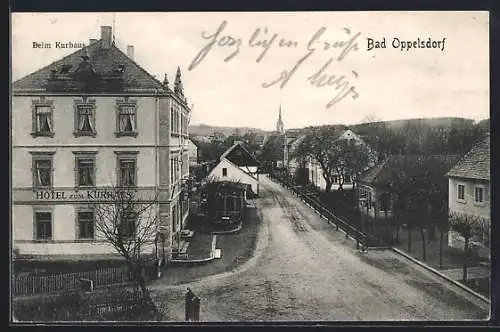 AK Bad Oppelsdorf, Hotel zum Kurhaus, Strassenpartie