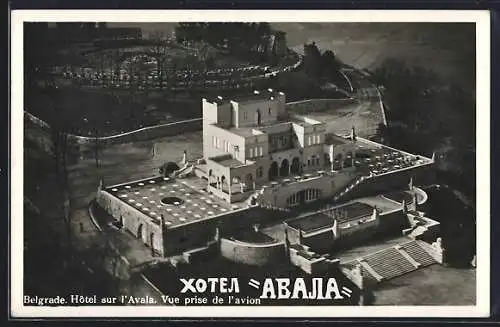 AK Belgrade, Hôtel sur l`Avala, Vue prise de l`avion