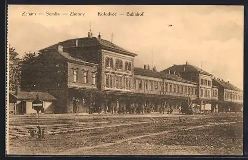 AK Zemun / Semlin / Zimony, Kolodvor, Blick zum Bahnhof