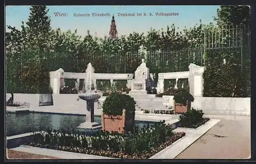 AK Wien, Kaiserin Elisabeth-Denkmal im k. k. Volksgarten