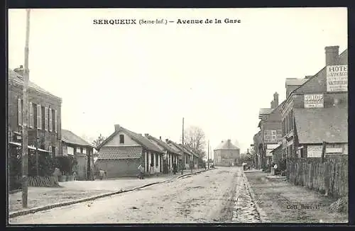 AK Serqueux, Avenue de la Gare, Strassenpartie