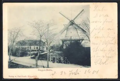 AK Sonderburg, Strasse an der Düppel-Mühle, Windmühle