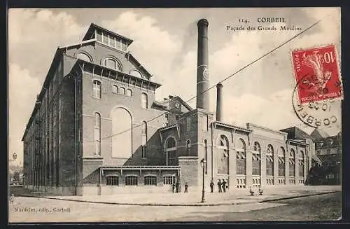 AK Corbeil, facade des grands moulins