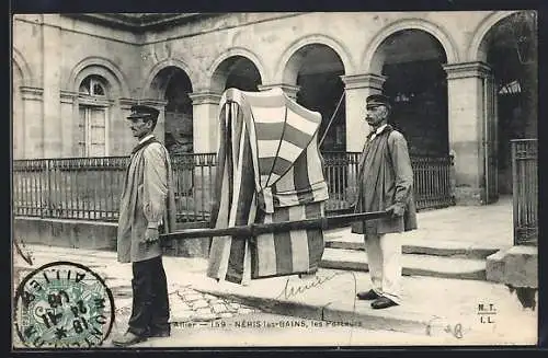 AK Néris-les-Bains, Les Porteurs, Sänfte