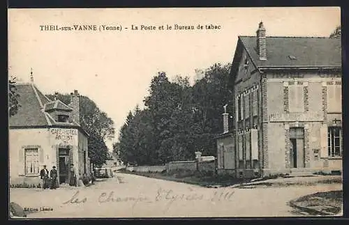 AK Theil-sur-Vanne, La Poste et le Bureau du tabac, Café-Hotel Agoust