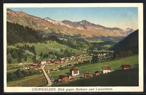 AK Churwalden, Blick gegen Rothorn und Lenzerhorn