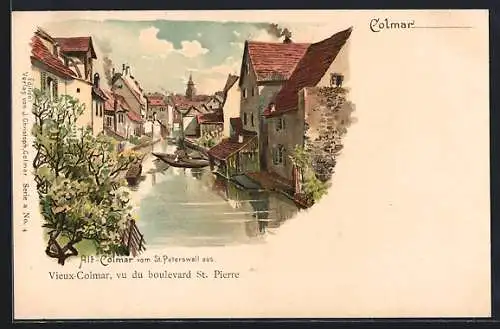 Lithographie Colmar, Boulevard St. Pierre