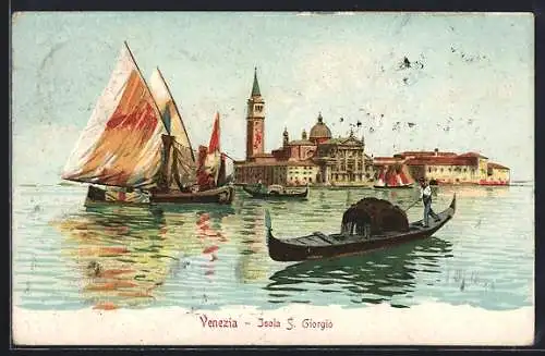 AK Venezia, Isola S. Giorgio, Gondeln u. Segelboote