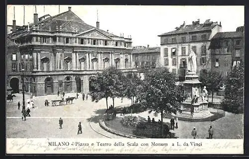 AK Milano, Teatro della Scala con Monum. a.L. da Vinci