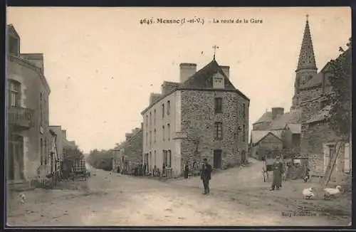 AK Messac, La route de la Gare