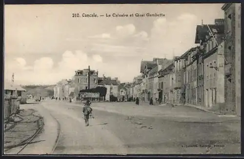 AK Cancale, Le Calvaire et Quai Gambetta