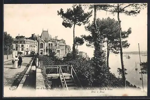 AK Dinard, Côte d`Émeraude avec vue sur villas et mer