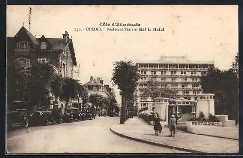 AK Dinard, Boulevard Féart et Gallic Hotel