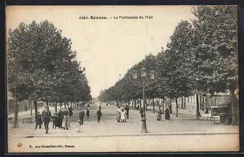 AK Rennes, La Promenade du Mail