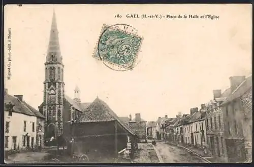 AK Gaël, Place de la Halle et l`Église