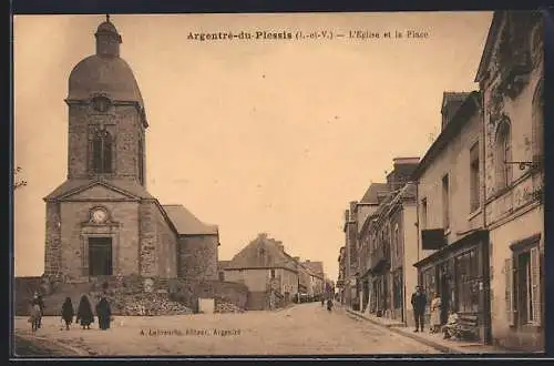 AK Argentré-du-Plessis, L`Église et la Place